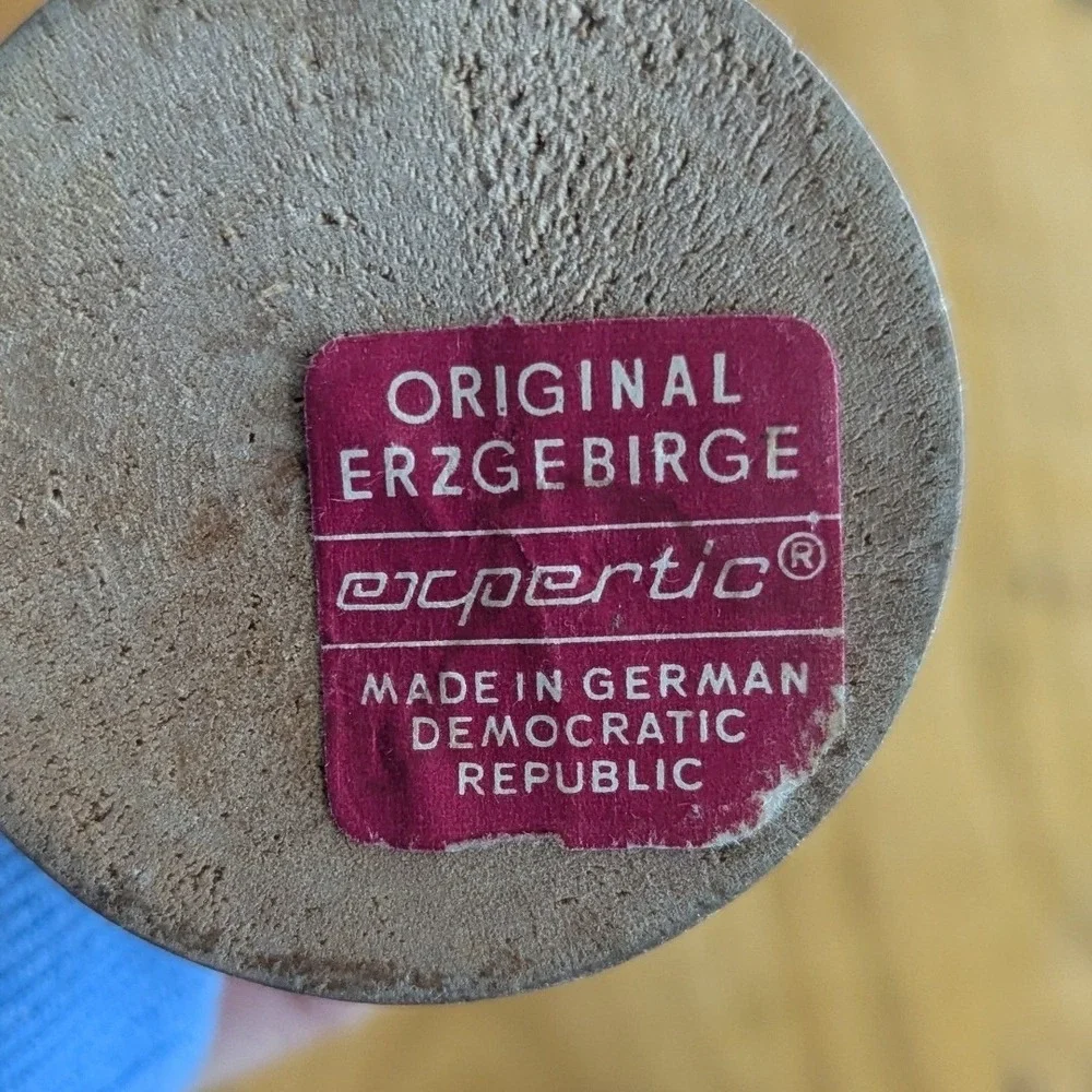 Rare Expertic Erzgebirge Vintage Nutcracker Soldier Green Uniform East‎ Germany